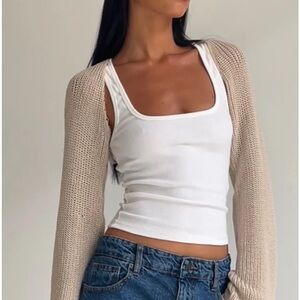 Motel Rocks Nobila Shrug Top in Natural